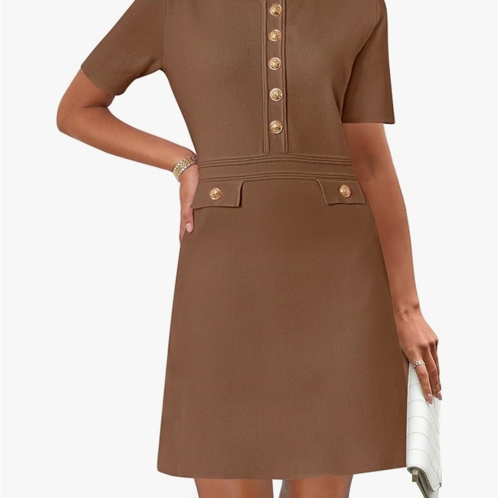 Knit Brown Button-Down Dress (size S but fits like a MEDIUM)